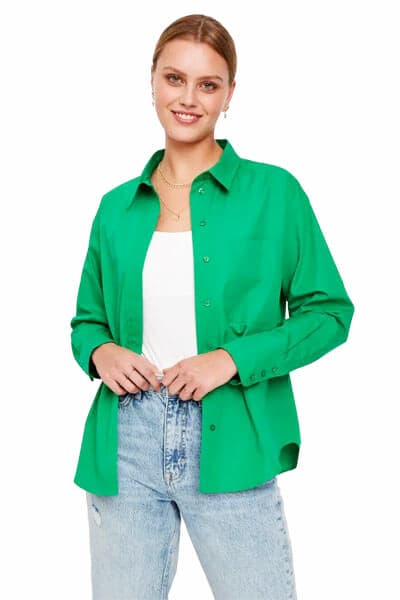 Bright Green Casual Shirt