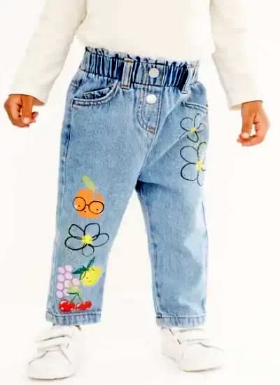 Kids Embroidered Denim Jeans