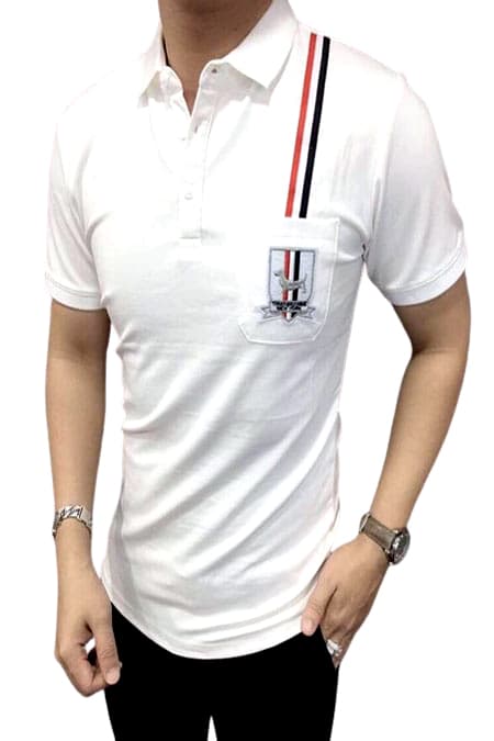 White Accent Trim Polo